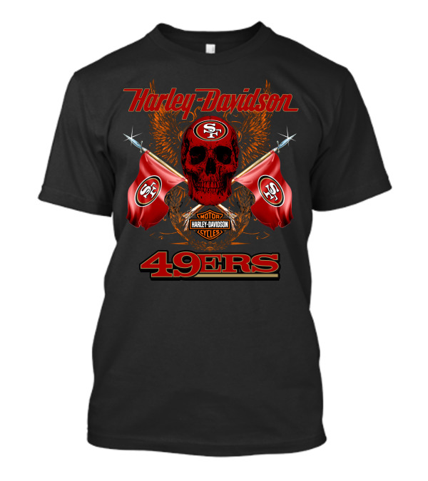 Harley Davidson Sf Skull Flags 49ers T-Shirt