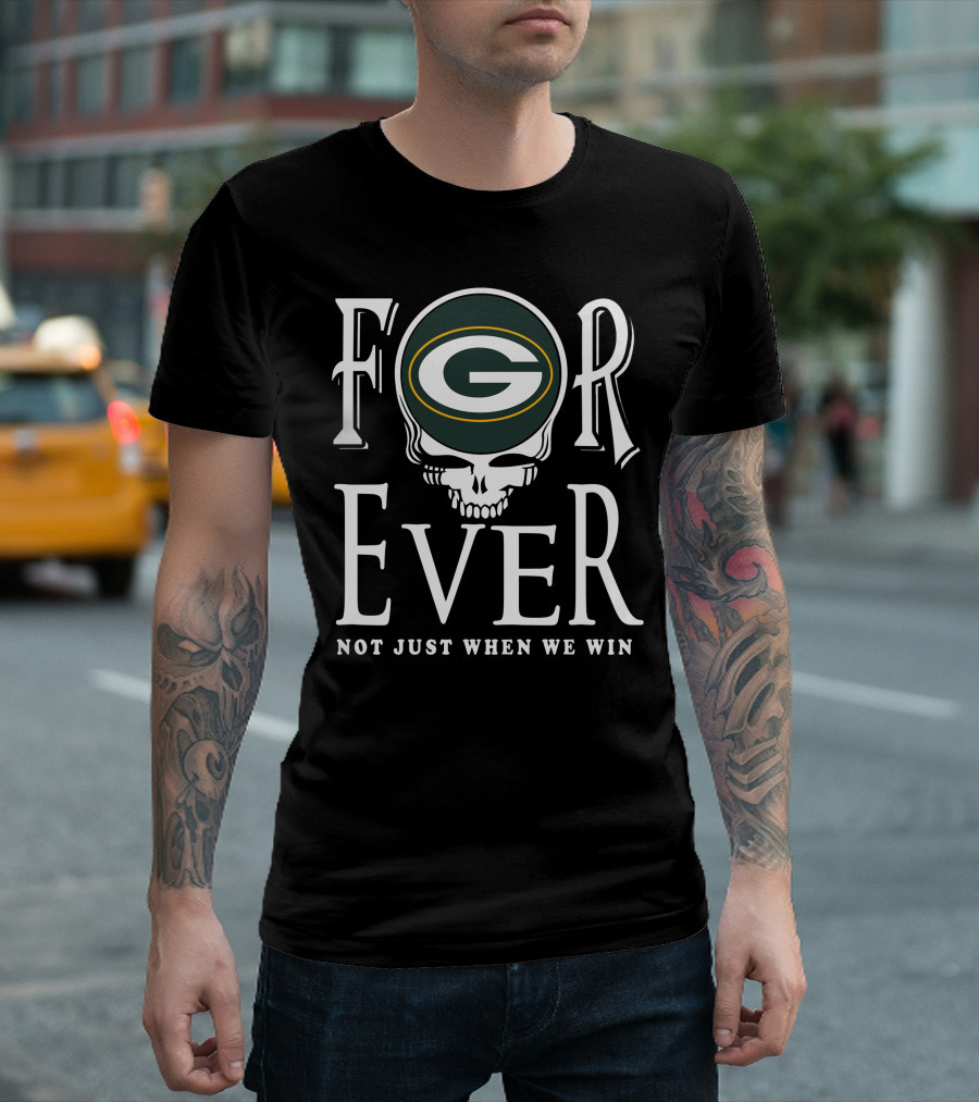 12-Green Bay Packers Skull Logo Forever Not Just When We Win T-Shirt