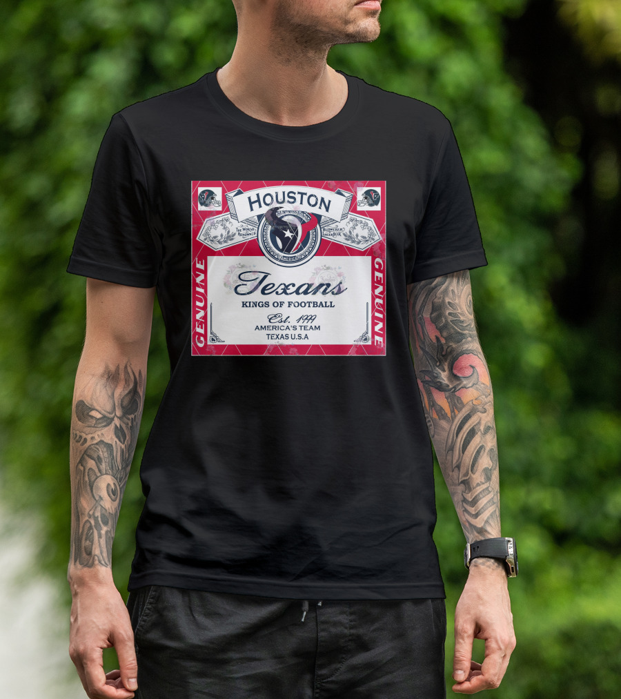 Houston Texans Kings Of Football America's Team Est. 1999 Texas U.S.A Genuine T-Shirt
