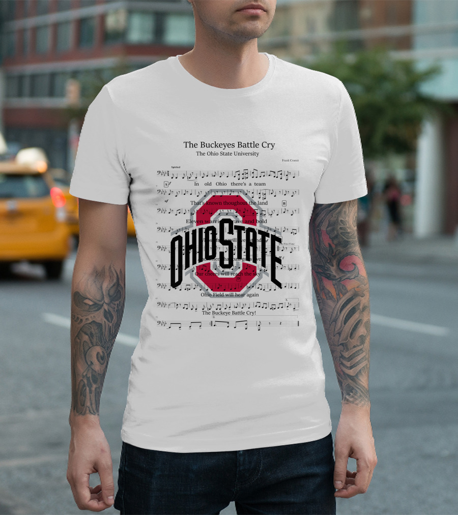 The Buckeyes Battle Cry Ohio State University Sheet Music T-Shirt