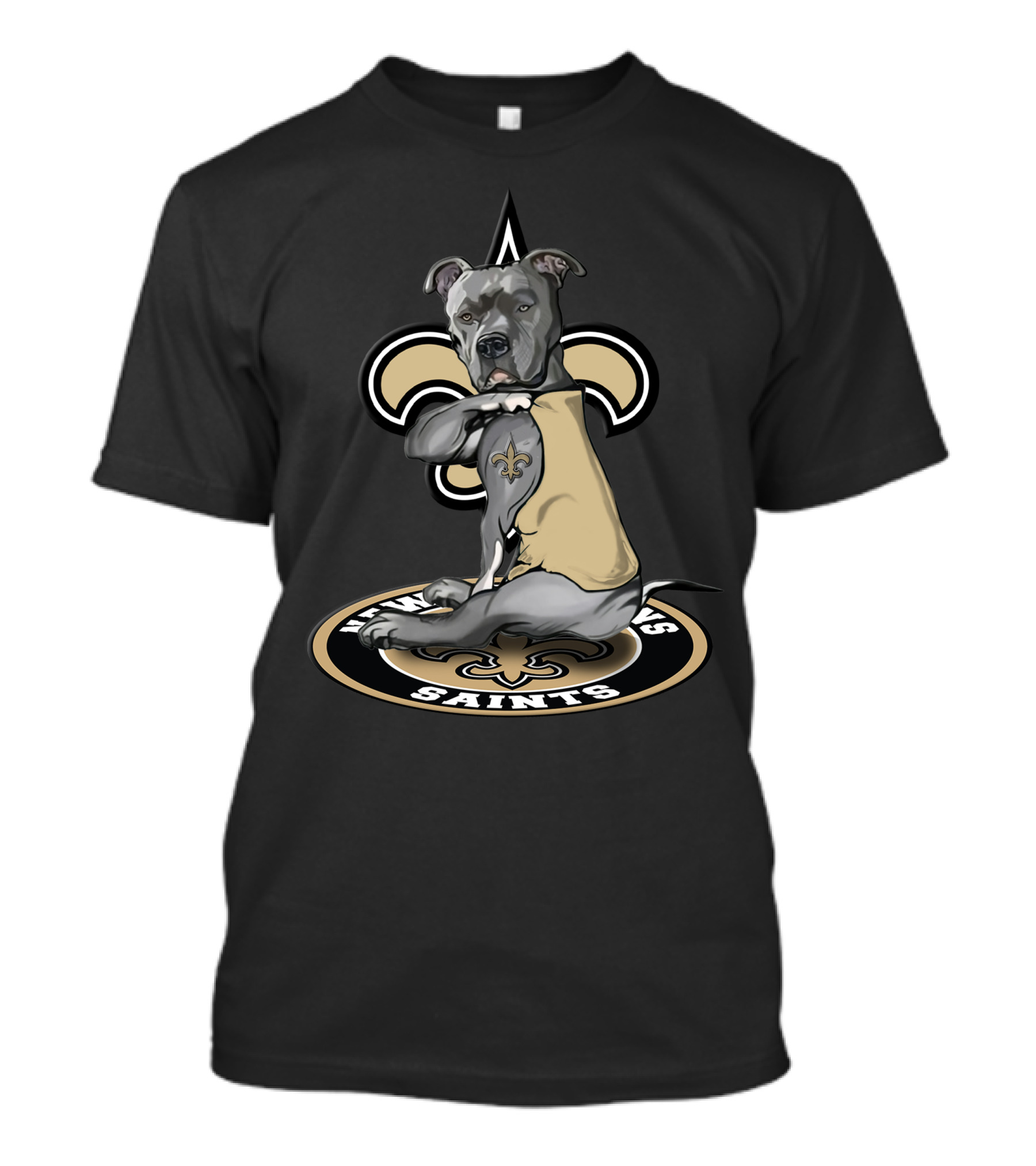 New Orleans Saints Dog With Fleur-de-Lis Tattoo 20 T-Shirt