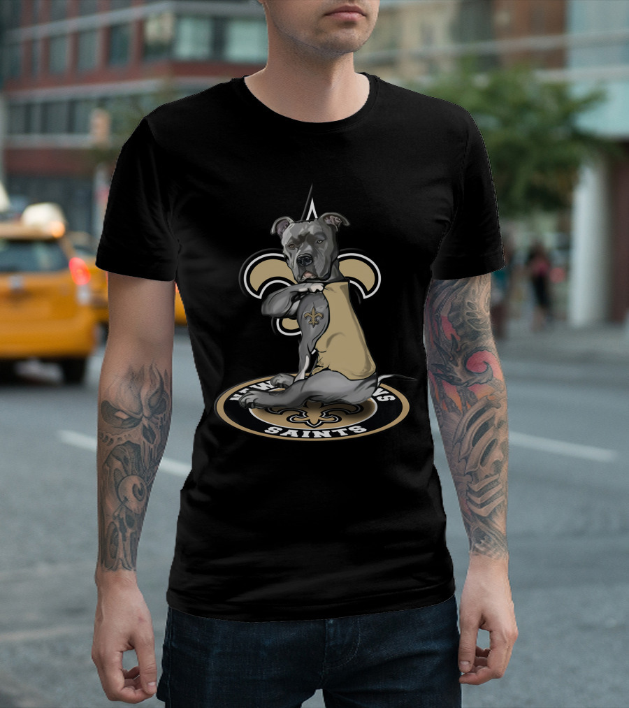 New Orleans Saints Dog With Fleur-de-Lis Tattoo 20 T-Shirt