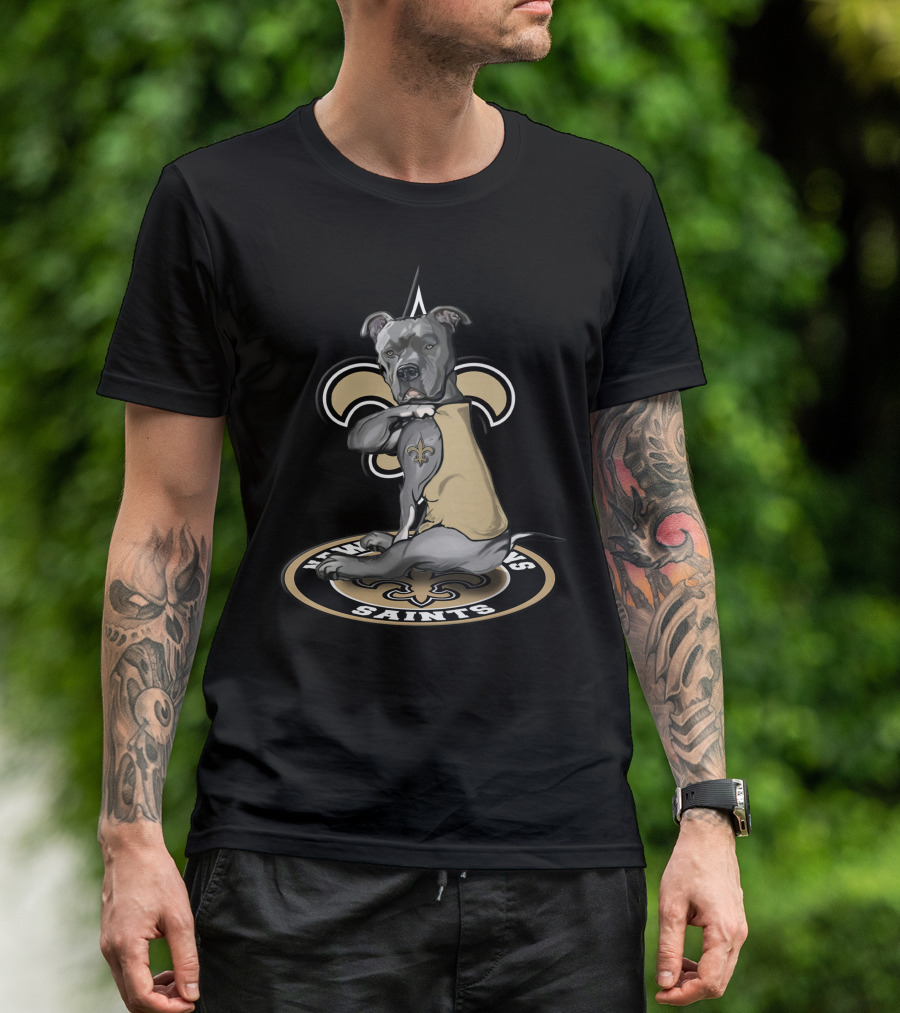 New Orleans Saints Dog With Fleur-de-Lis Tattoo 20 T-Shirt
