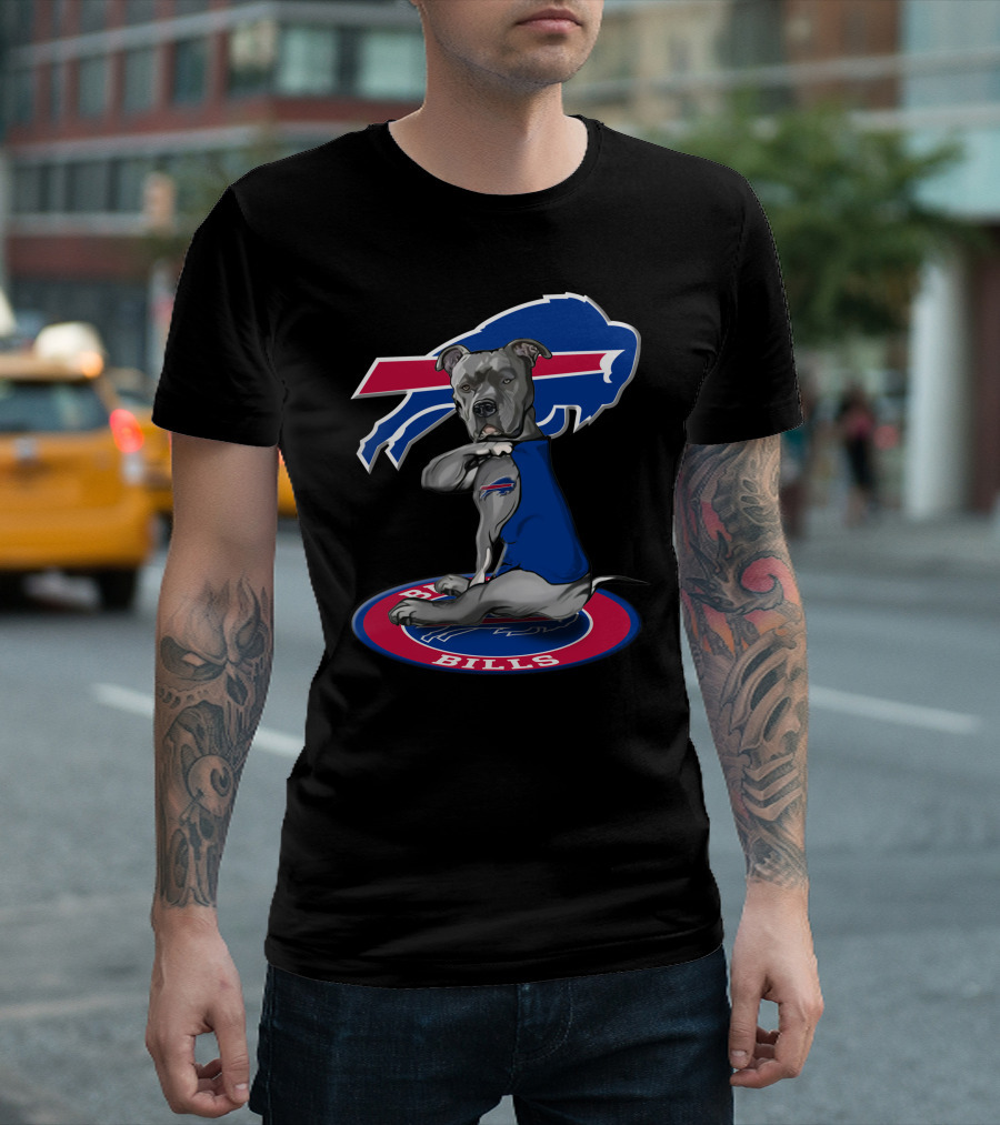 Buffalo Bills Dog With Team Logo And Colors T-Shirt