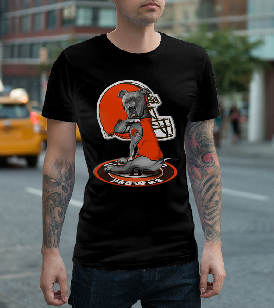 Cleveland Browns Dog Mascot With Helmet And Team T-Shirt