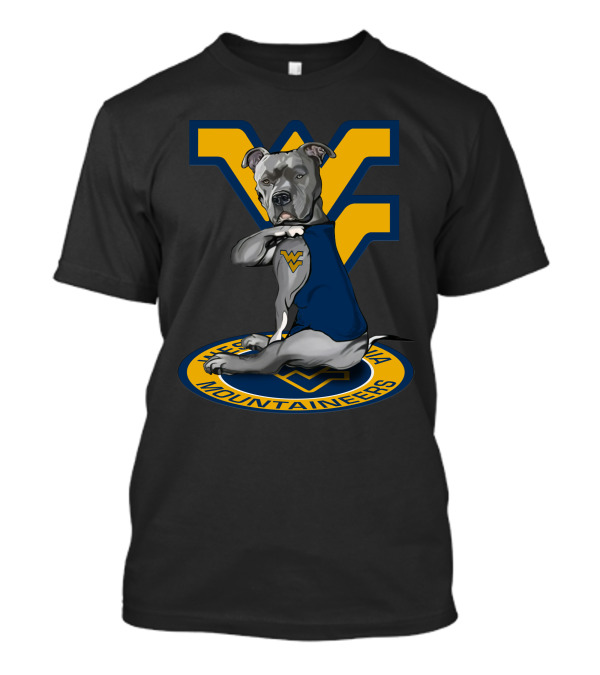 West Virginia Mountaineers Dog With Logo And Team Colors T-Shirt