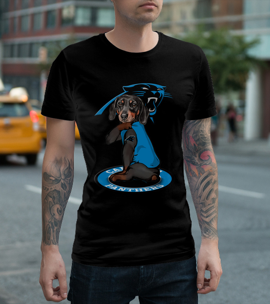 Carolina Panthers Dog With Logo And Blue Jersey T-Shirt