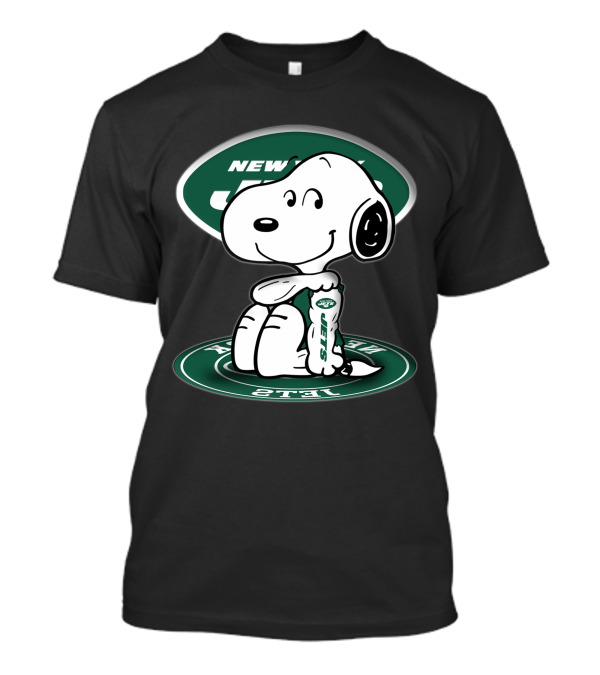 Snoopy New York Jets Football Fan Sitting Pose T-Shirt