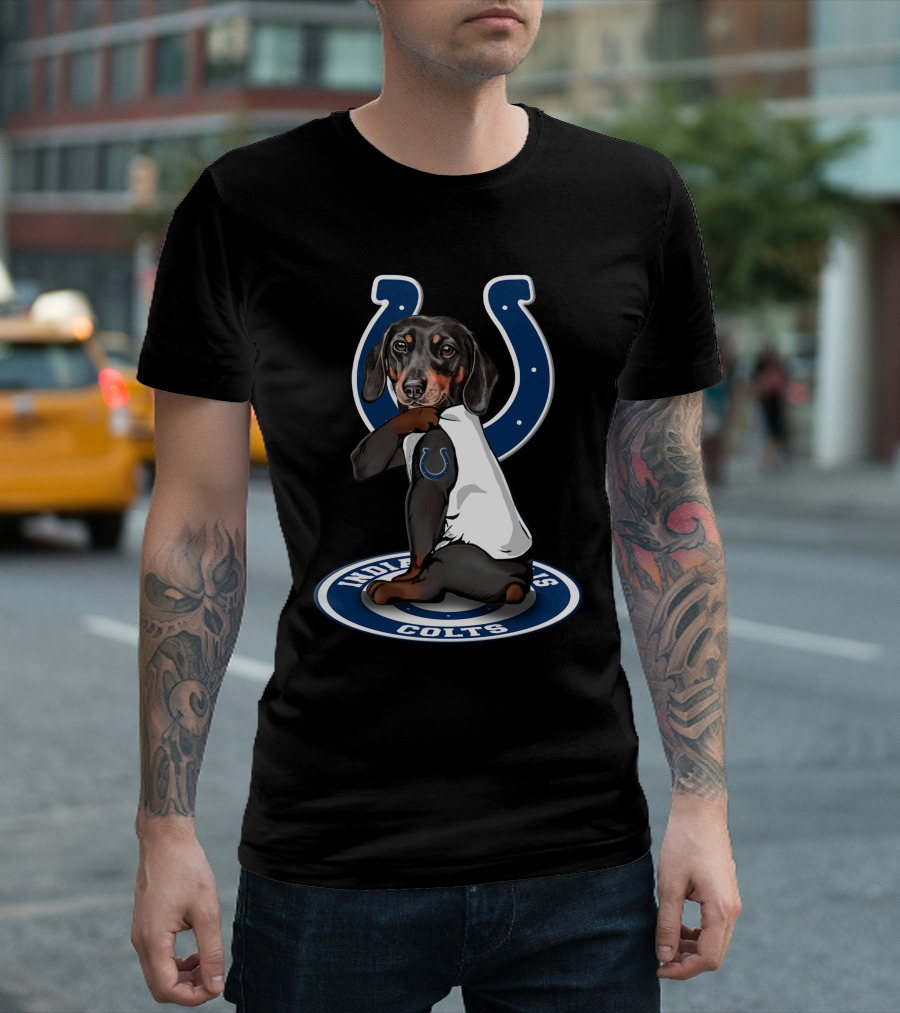 Indianapolis Colts Dog Wearing Horseshoe T-Shirt