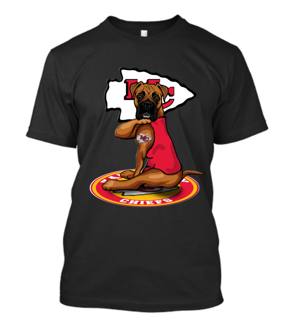 Kansas City Chiefs Dog In Team Jersey With Arrowhead T-Shirt