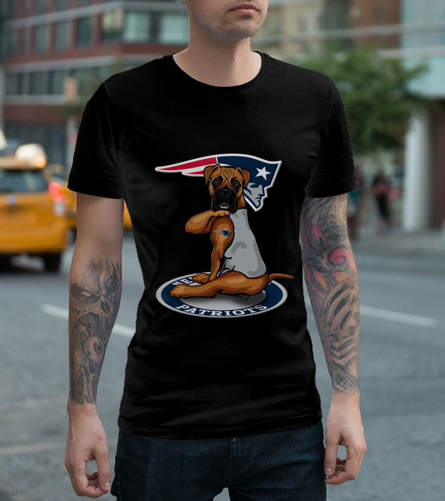 New England Patriots Football Dog With Team T-Shirt