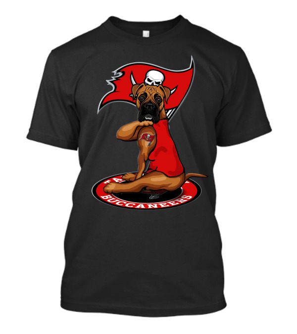 Tampa Bay Buccaneers Dog With Tattoo And Flag T-Shirt