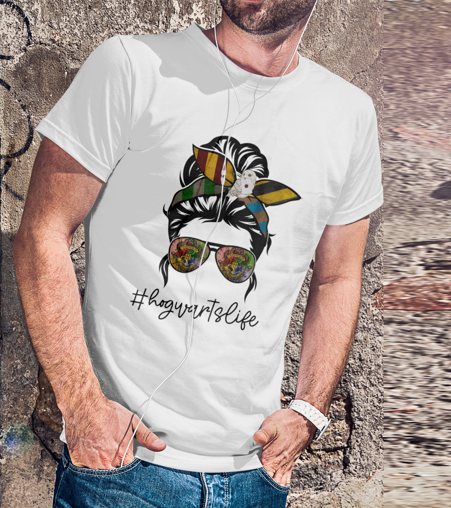 Hogwarts Life Wizarding World Style With House Colors And Owl T-Shirt
