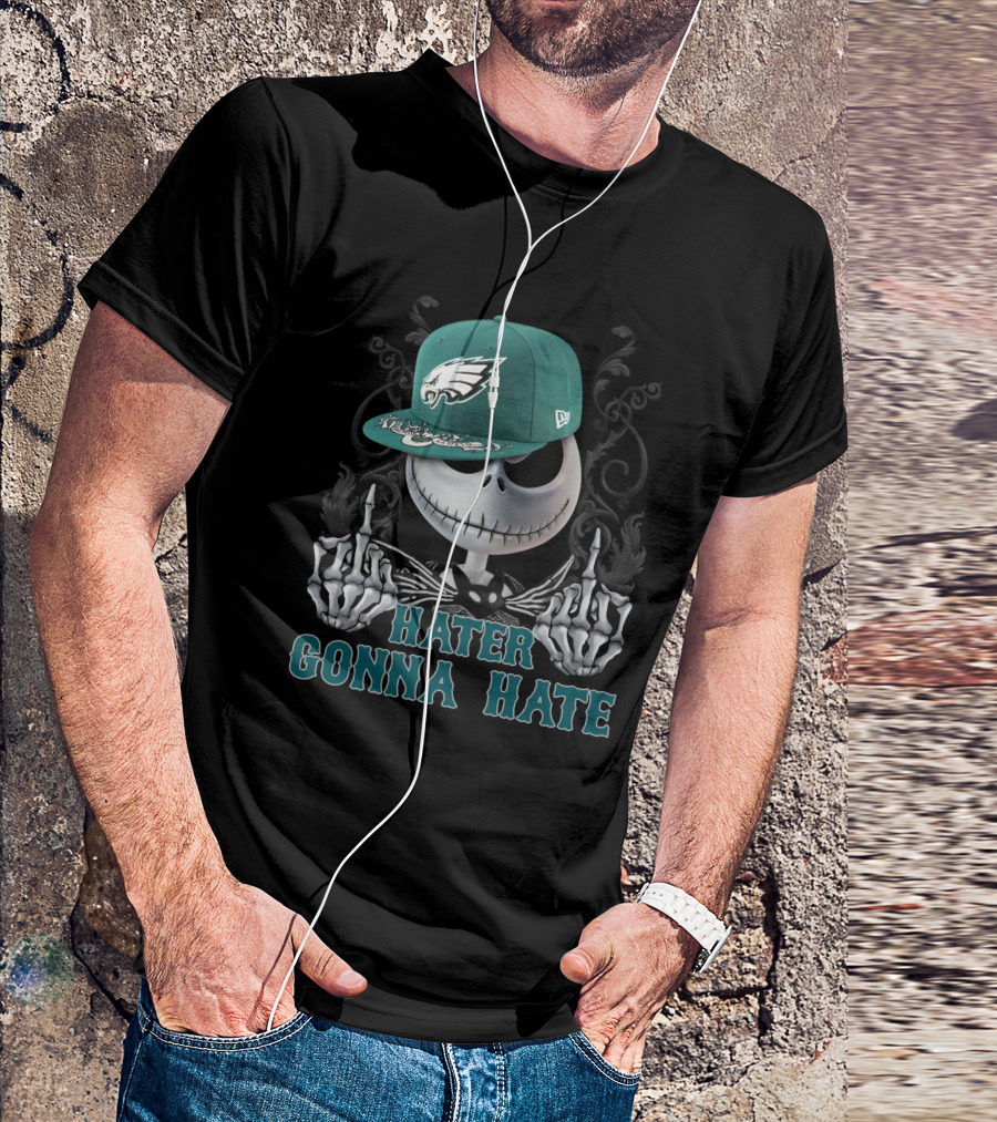 Hater Gonna Hate Philadelphia Eagles Jack Skellington Snapback T-Shirt