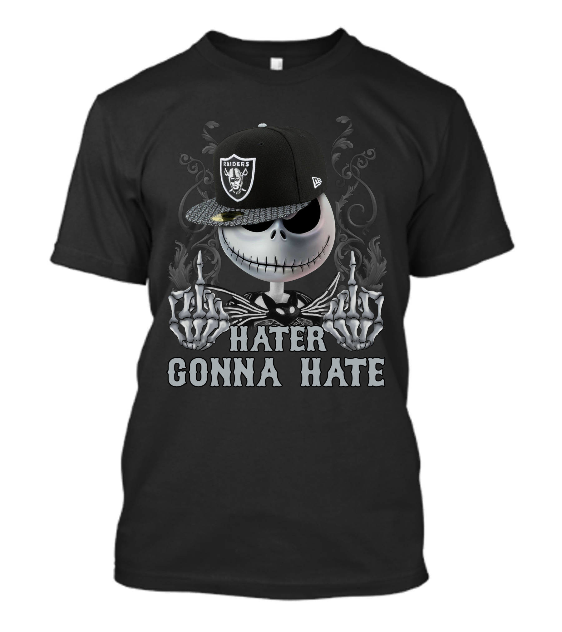 Hater Gonna Hate Raiders Skeleton Hat T-Shirt