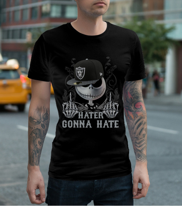 Hater Gonna Hate Raiders Skeleton Hat T-Shirt