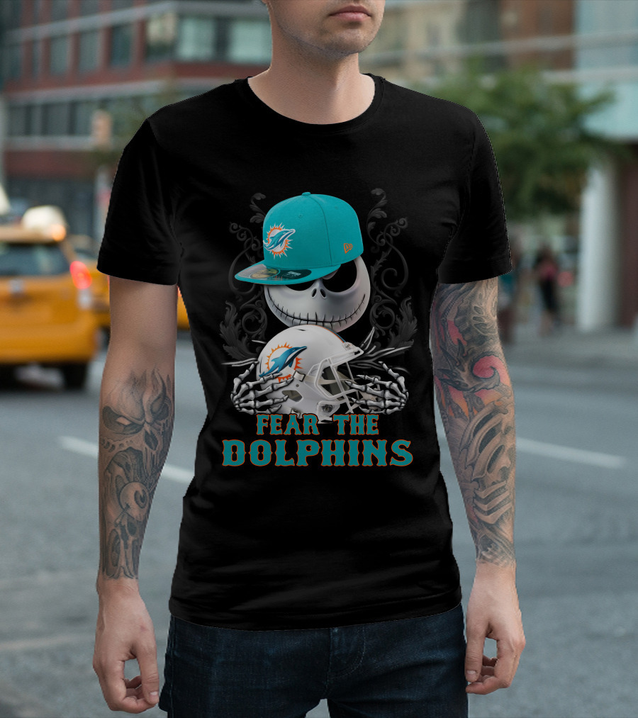 Miami Dolphins Fear The Dolphins Skeleton Helmet Snapback T-Shirt