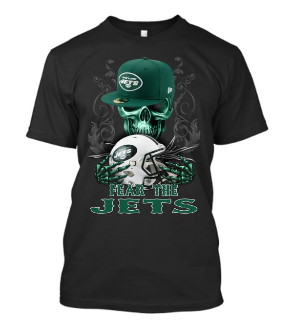 Fear The Jets New York Jets Helmet And Cap Skull Art Ds002-22 T-Shirt