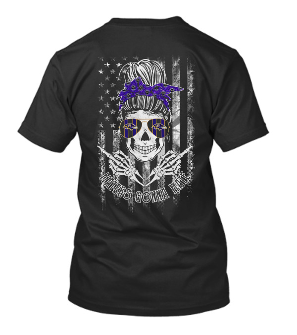 Haters Gonna Hate Baltimore Ravens Skull With Sunglasses And Stars T-Shirt