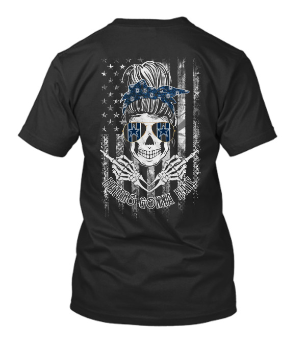 Haters Gonna Hate Skull With Dallas Cowboys Inspired Bandana And Sunglasses T-Shirt