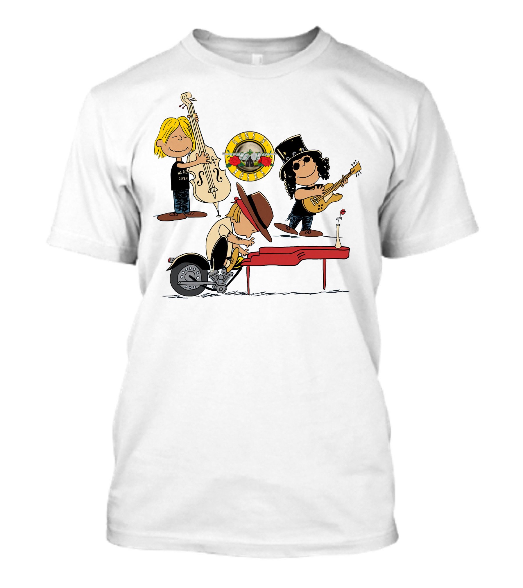 Guns N' Roses We're F'N' Back Cartoon Style With Famous Rock Band T-Shirt