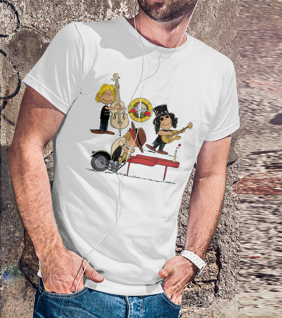 Guns N' Roses We're F'N' Back Cartoon Style With Famous Rock Band T-Shirt