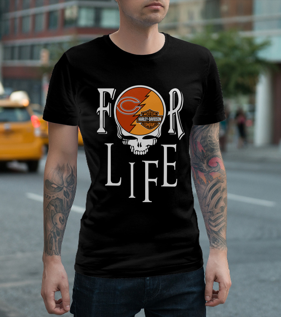 Chicago Bears Harley Davidson Nfl For Life T-Shirt