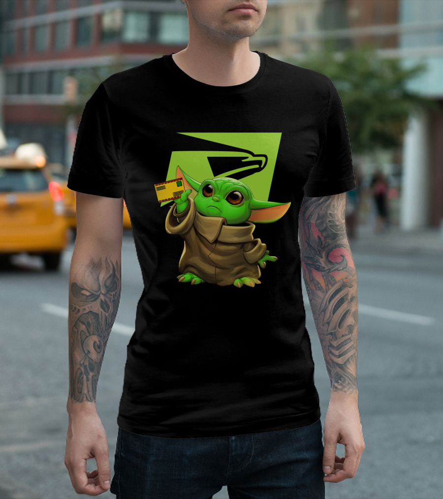 Postal Master Cute Green Character Delivering Mail T-Shirt