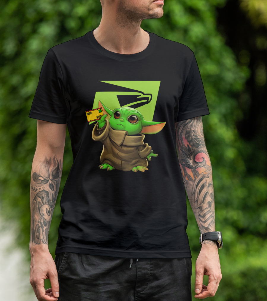 Postal Master Cute Green Character Delivering Mail T-Shirt