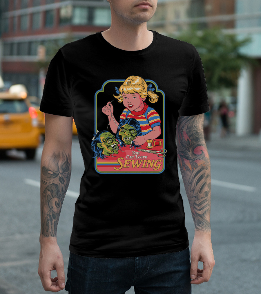 You Can Learn Sewing Zombie Doll Faces Halloween T-Shirt