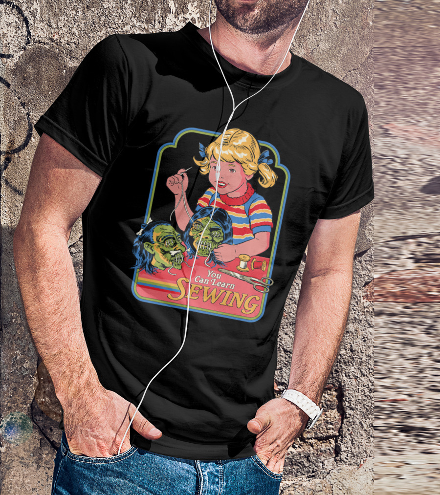 You Can Learn Sewing Zombie Doll Faces Halloween T-Shirt