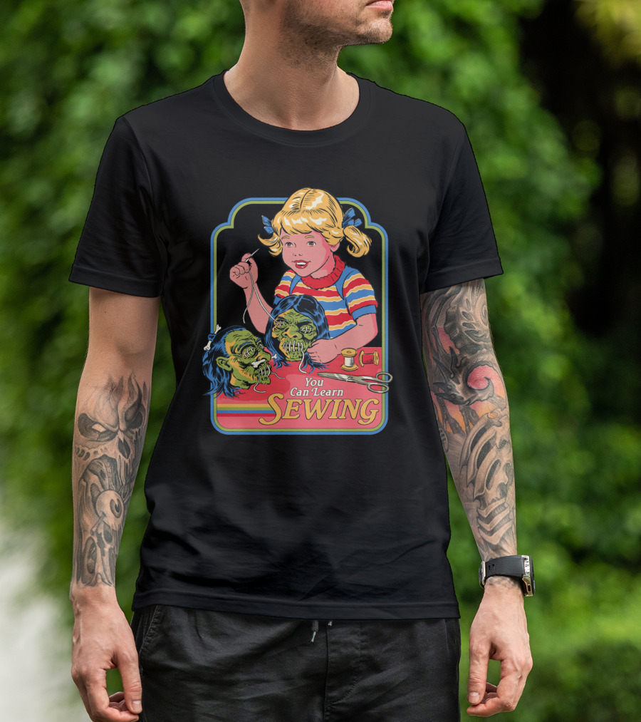 You Can Learn Sewing Zombie Doll Faces Halloween T-Shirt