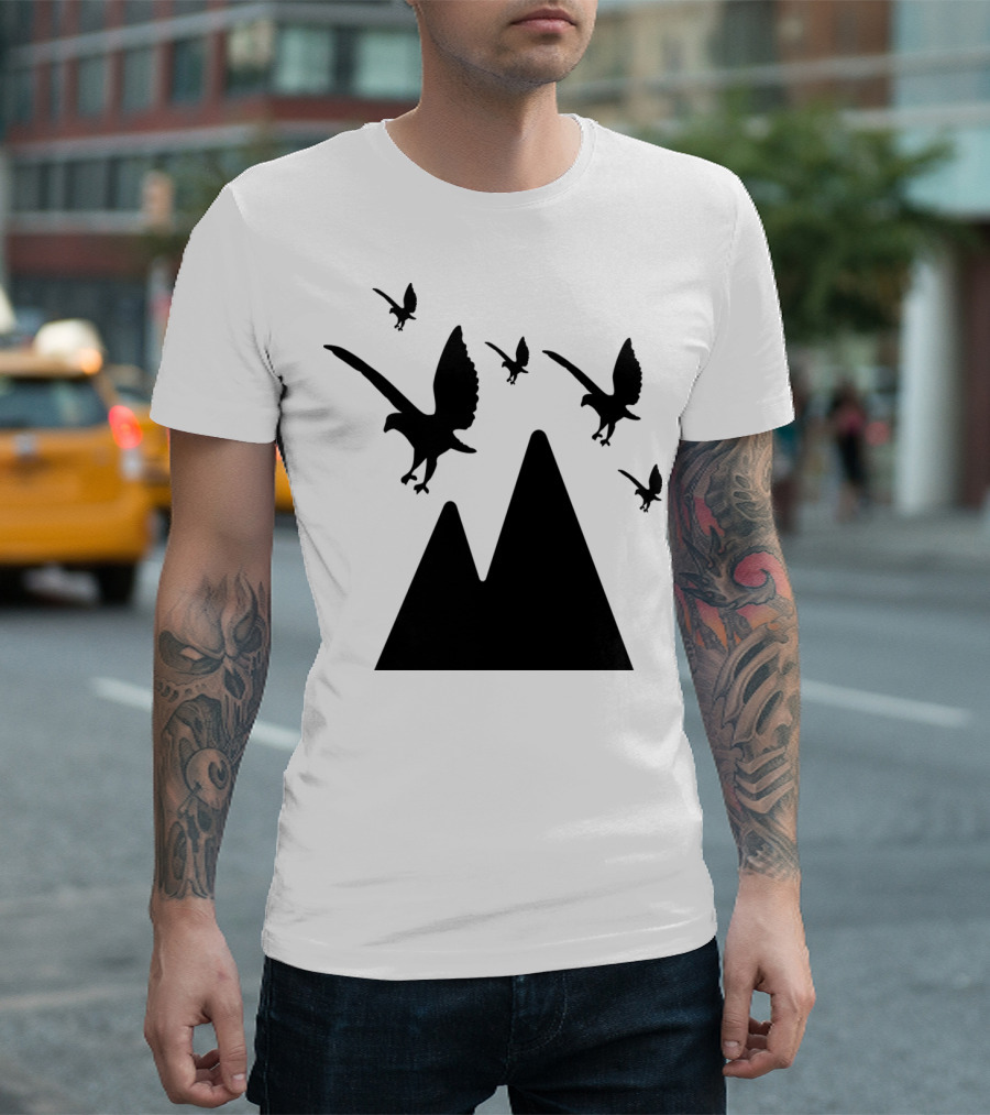 Eagles Flying Over Mountain Peaks T-Shirt