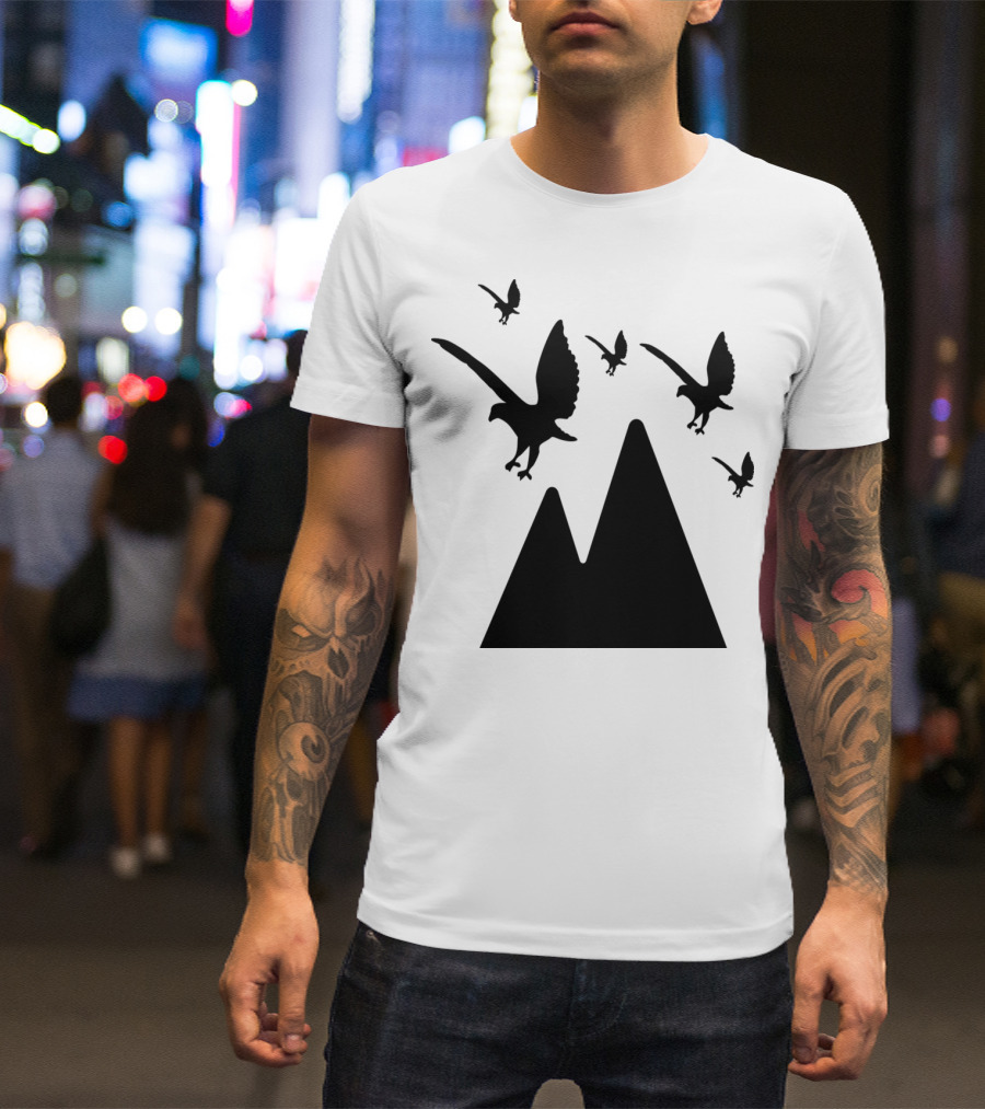 Eagles Flying Over Mountain Peaks T-Shirt
