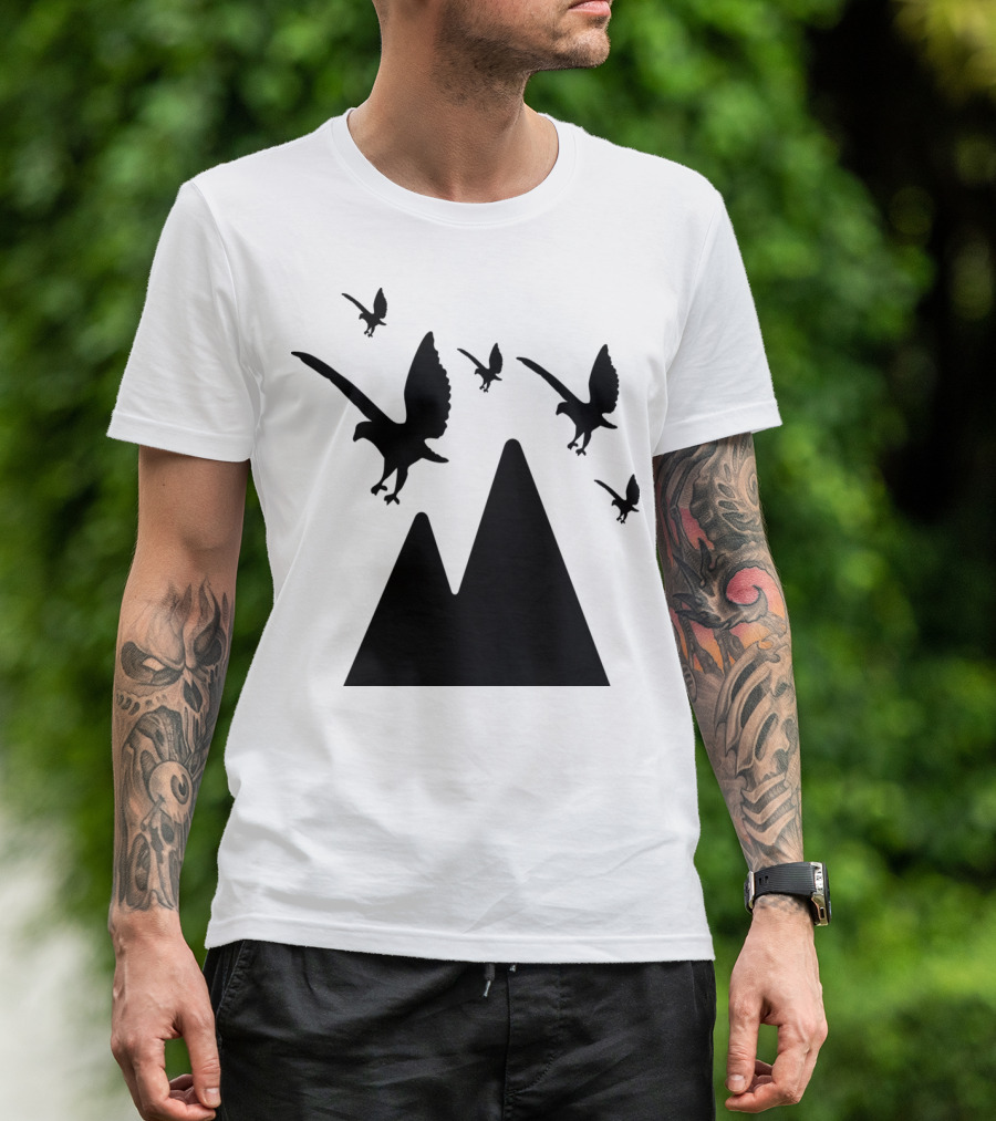 Eagles Flying Over Mountain Peaks T-Shirt