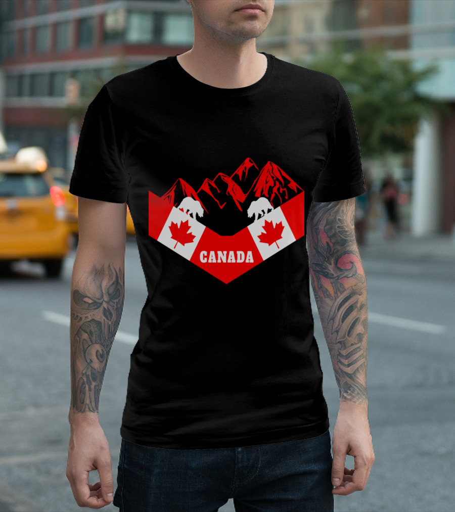 Canada Mountains Maple Leaf Bears Iconic T-Shirt