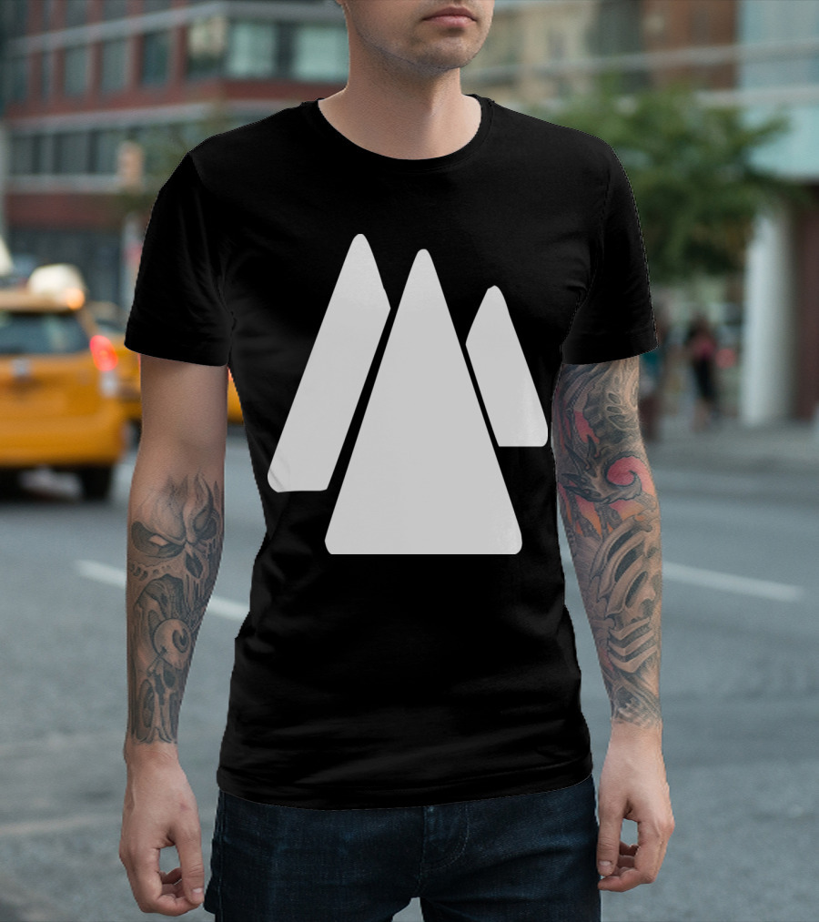 Geometric Peaks in Triangular Mountain Formation T-Shirt