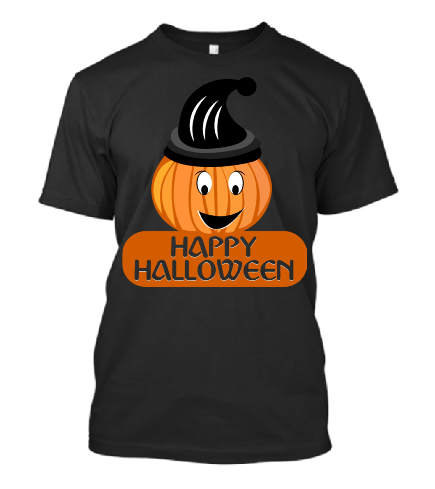 Happy Halloween Pumpkin Present Witch Hat Face T-Shirt