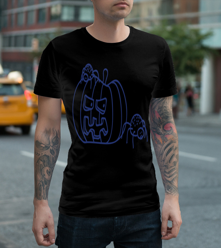 Halloween Pumpkin With Spiders T-Shirt