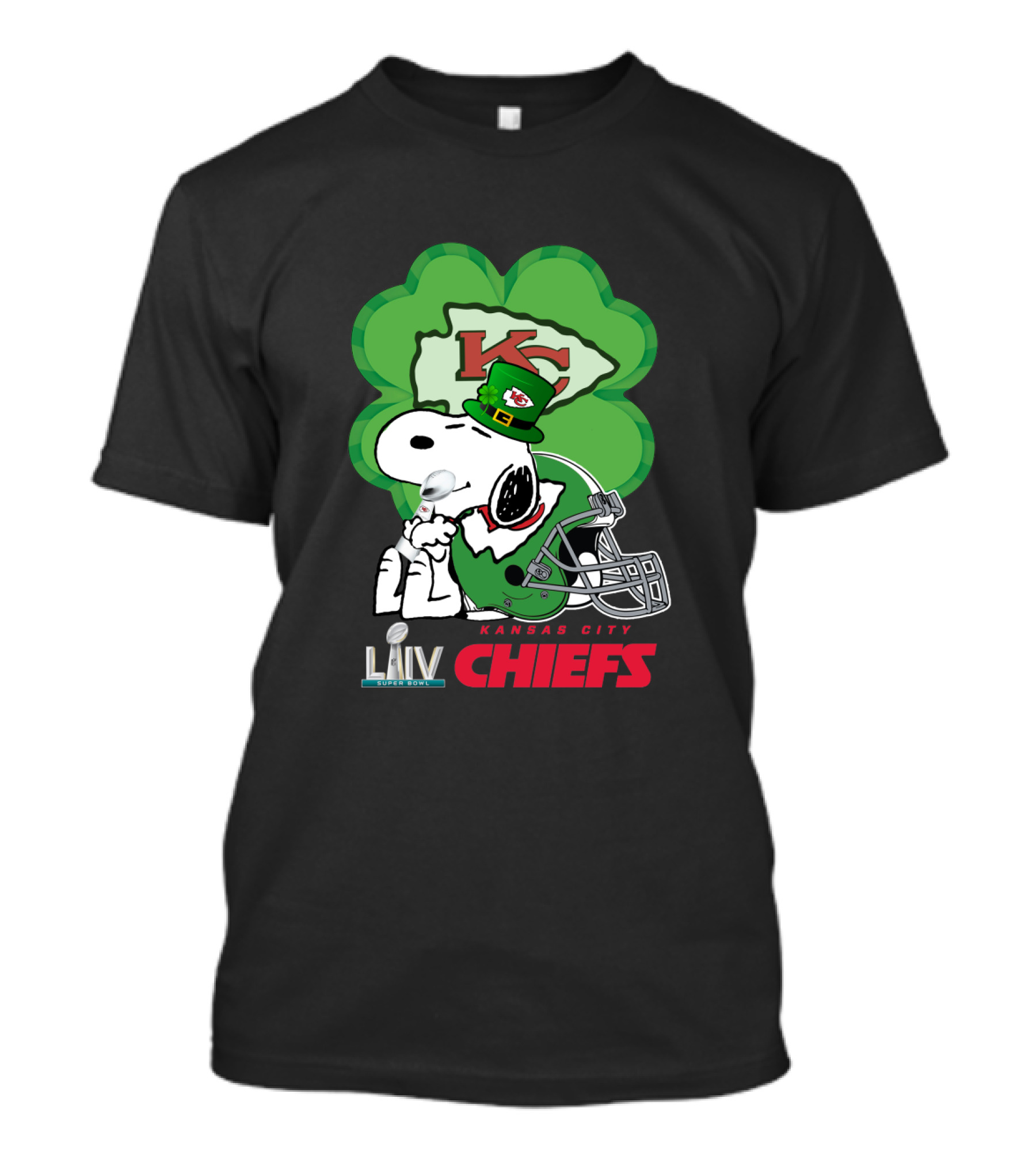 KC Chiefs St. Patrick's Day LIV Snoopy Shamrock T-Shirt