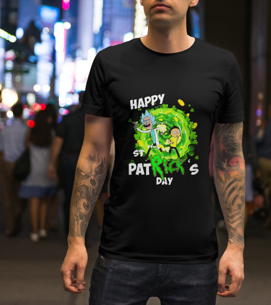 Happy St. Patrick's Day Rick And Morty Portal Adventure T-Shirt