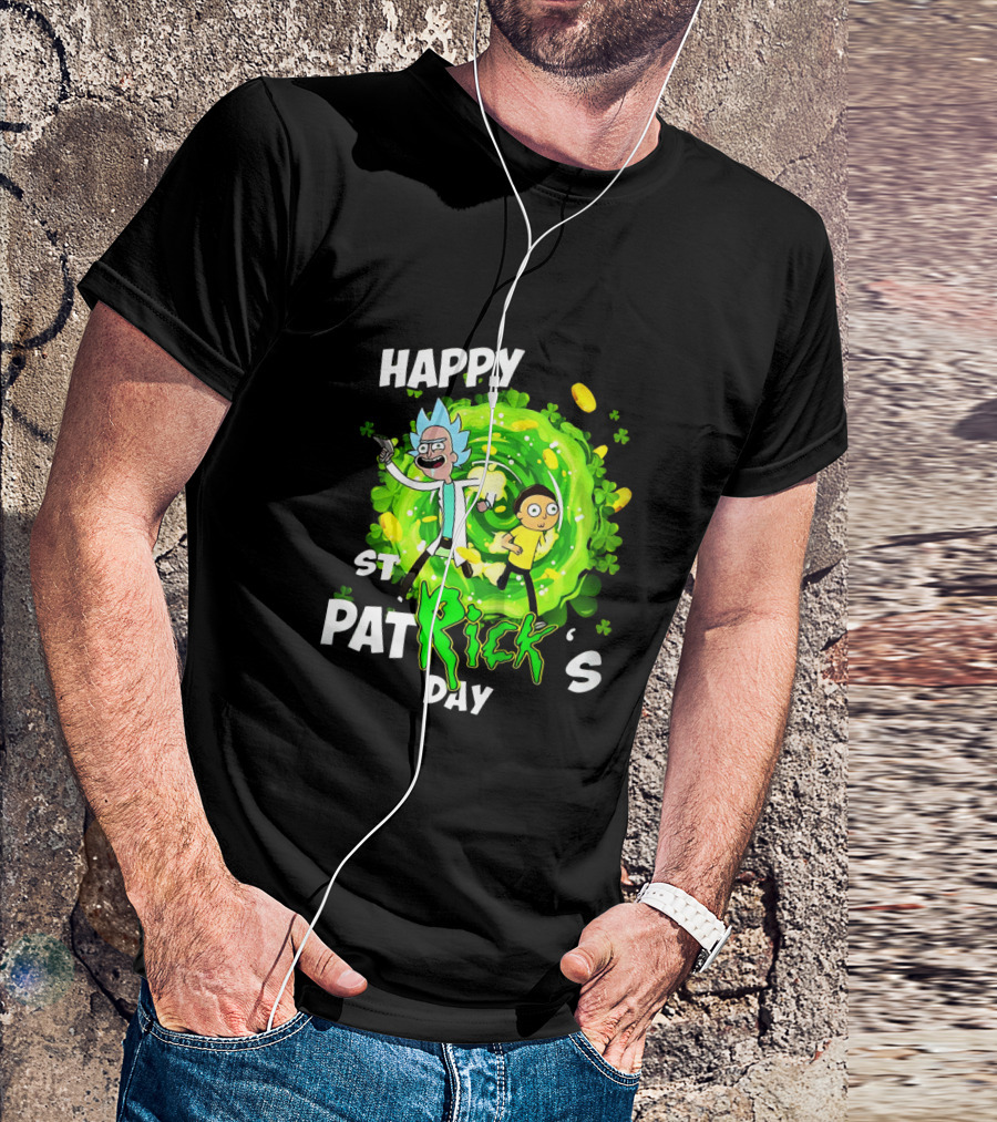Happy St. Patrick's Day Rick And Morty Portal Adventure T-Shirt