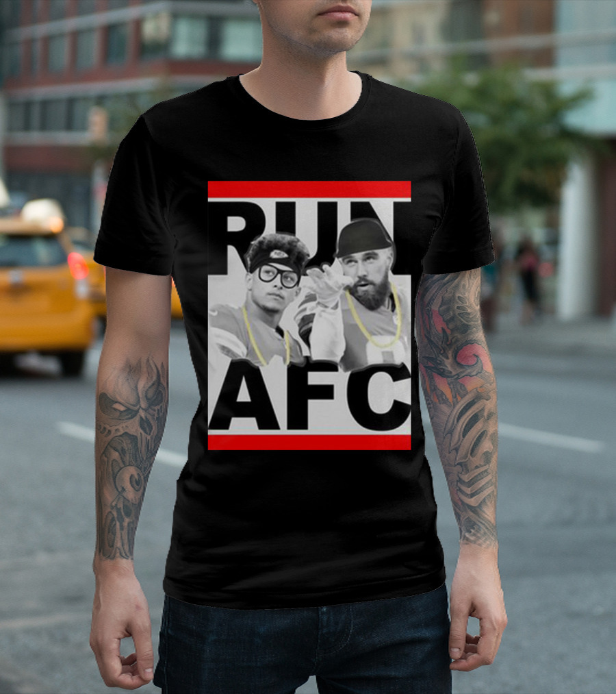 Patrick Mahomes Travis Kelce Run AFC T-Shirt