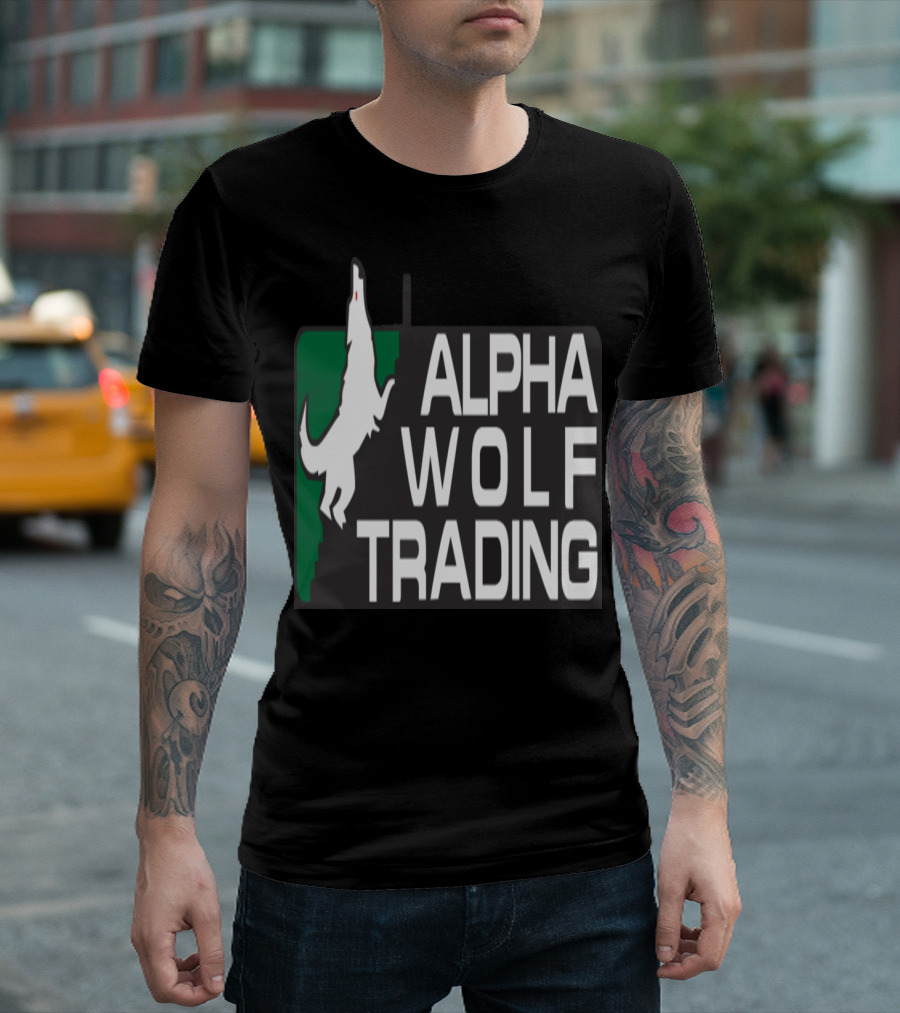 Alpha Wolf Trading Wolves Roar on the Mountain Image T-Shirt