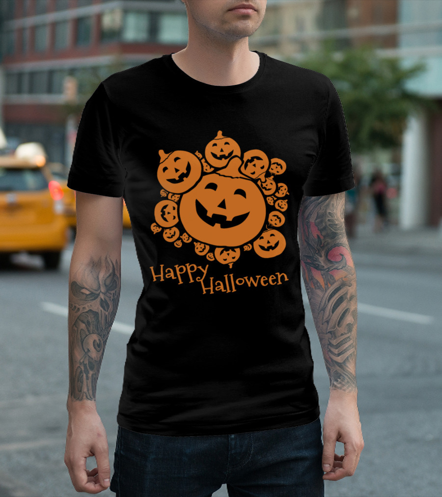Happy Halloween Pumpkin Faces T-Shirt