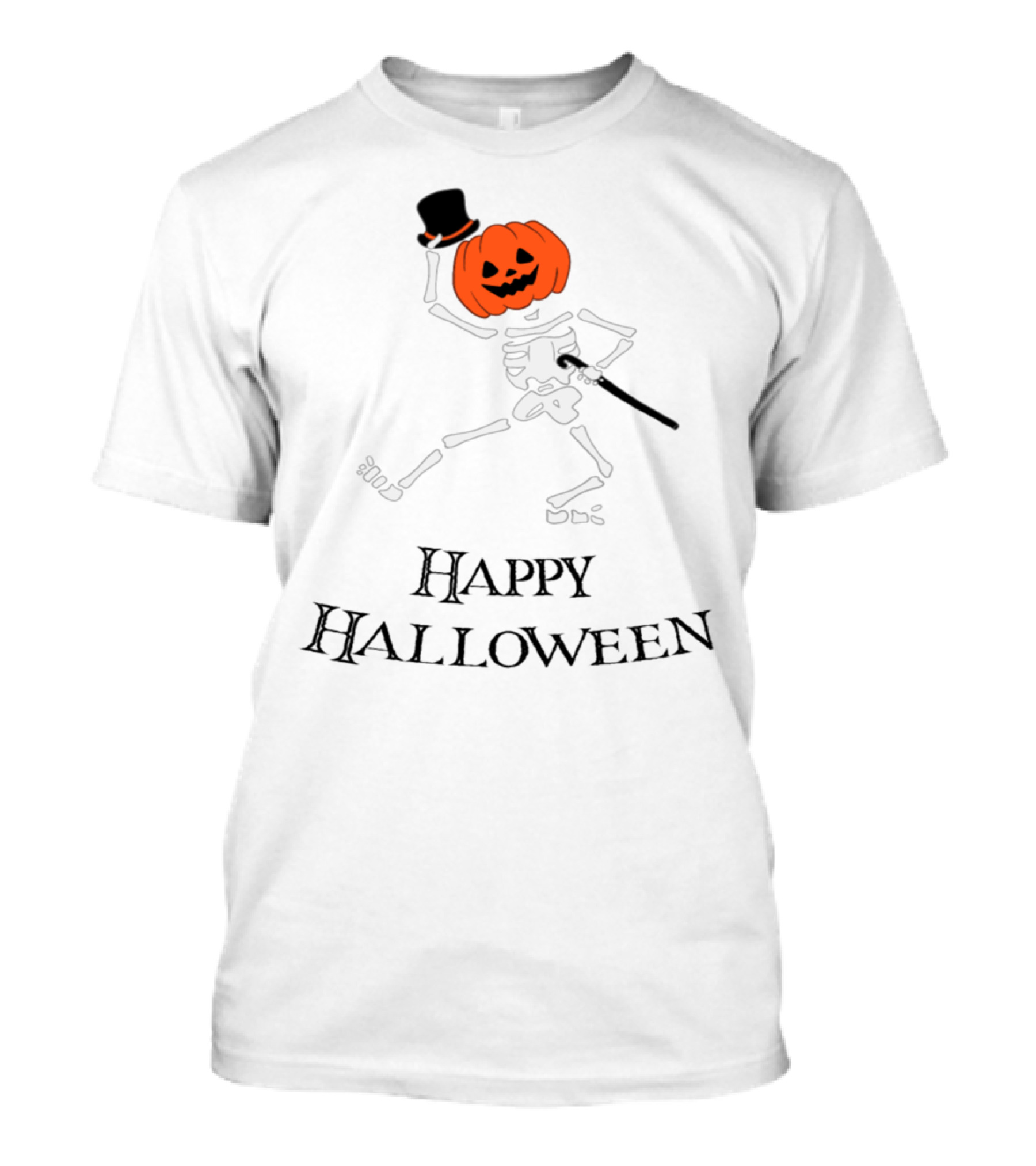 Happy Halloween Dancing Pumpkin Skeleton T-Shirt
