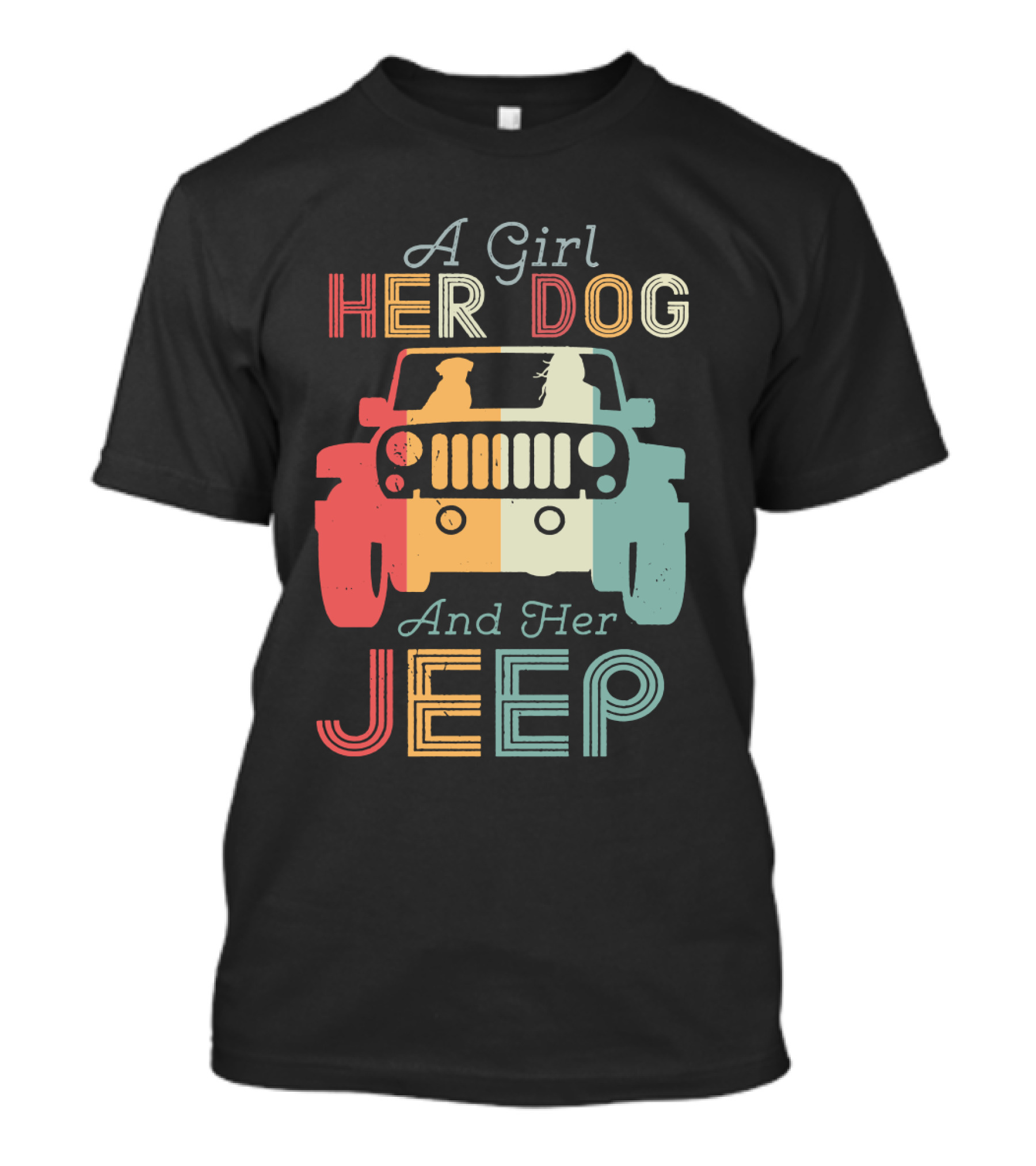 A Girl Her Dog And Her Jeep T-Shirt