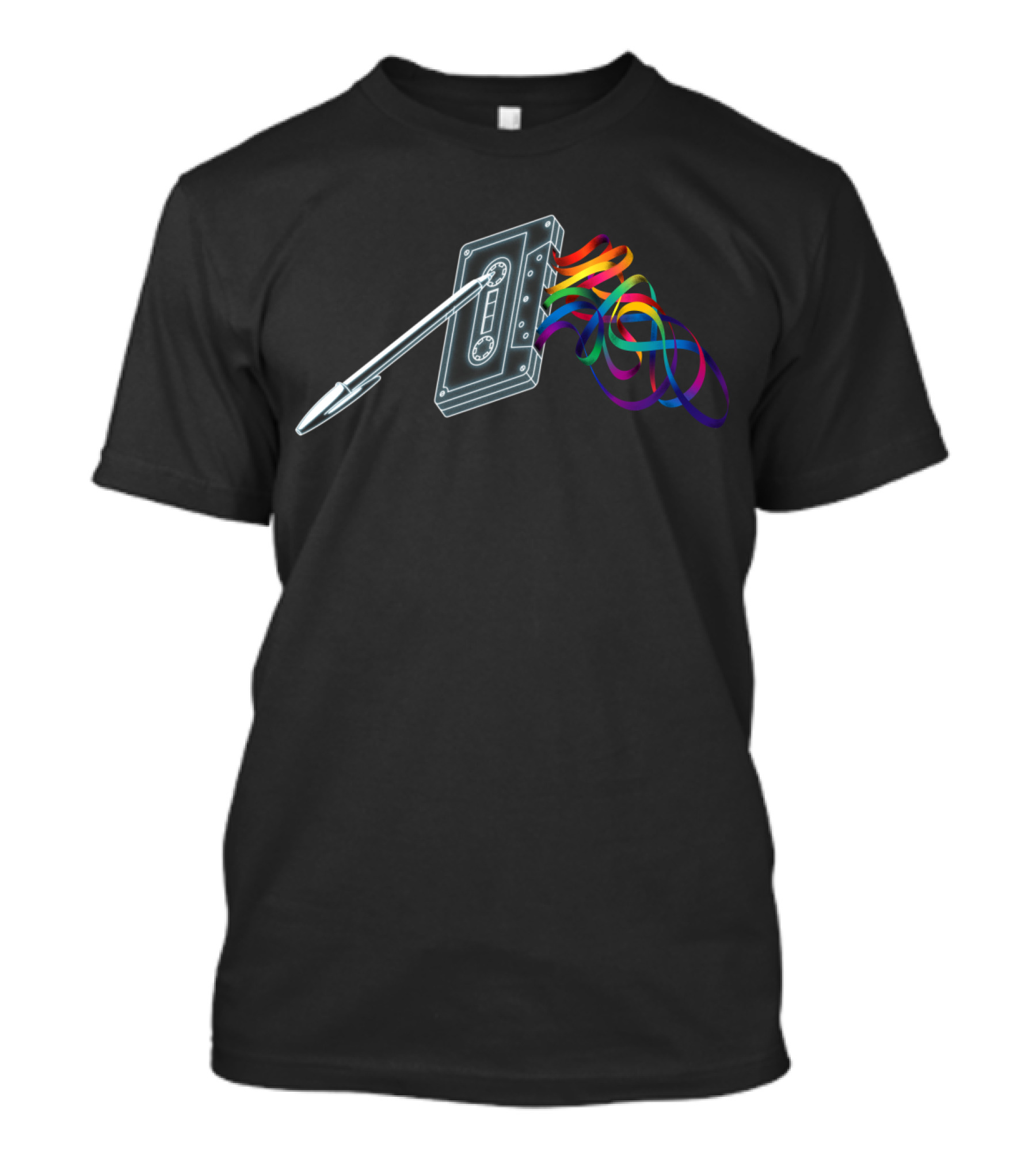 Retro Cassette Mixtape With Pen And Colorful Tape T-Shirt
