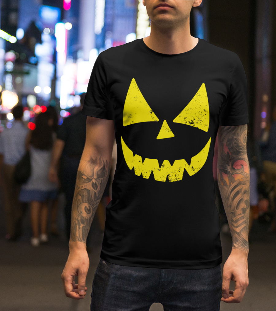 Halloween Jack O Lantern Pumpkin Face T-Shirt