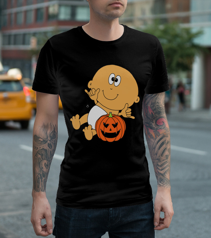 Baby Halloween Pumpkin and Spider T-Shirt